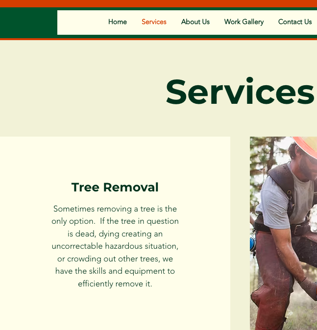 Jenkins Tree Service website full screenshot